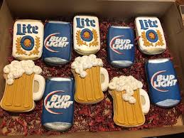 Beer Cookies Miller Lite Cookies Bud Light Cookies The Baker S Dozen Miller Lite Beer Cake Beer Cookies Beer Can Cakes