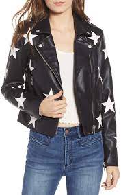 Blanknyc Star Patch Faux Leather Moto Jacket Nordstrom Celebrities Leather Jacket Leather Moto Jacket Faux Leather Moto Jacket