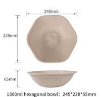 OEM 1300ml Hexagonal Bowl Made From Bagasse、ODM 1300ml ...