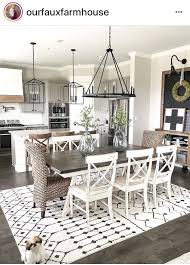 Living Room Dining Room Rustic Farmhouse Style Open Floor Plan Farmhouse Dining Room Table Farmhouse Dining Room Farmhouse Dining