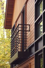 Black Metal Balcony Railing Idea In Modern Minimalist Style Wooden Siding Exterior Idea Of 50 Inspir Balcony Railing Design Balcony Grill Design Railing Design