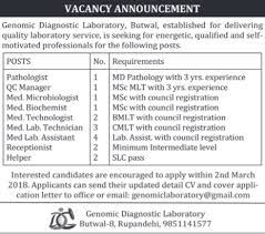 Lab assistant jobs in sri lanka. Med Lab Assistant Job Vacancy In Nepal Genomic Diagnostic Laboratory March 2018 Merojob
