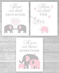 Robot Check Baby Girl Nursery Wall Art Baby Girl Nursery Art Elephant Nursery