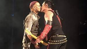 ˈʁamʃtaɪn) is a german industrial metal band formed in berlin in 1994. Rammstein Protests Homophobia In Russia With On Stage Kiss In Moscow The Moscow Times