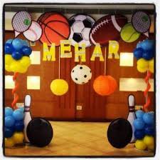 Sports theme cupcake toppers centerpiece sport party sports birthday soccer football baseball basketball decoration birthday theme set of 12. Sport Party Costume Ideas 29 Super Ideas Sports Decorations Sports Themed Party Sports Day Decoration