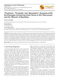 Ne le dis à personne : Pdf Proairesis Proairetic And Aproairetic Synopsis Of All The Passages Containing These Terms In The Discourses And The Manual Of Epictetus