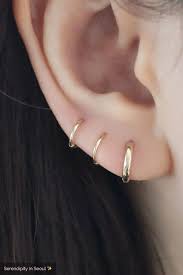 small thin hoop earring 14k gold 2019 kulak piercingleri