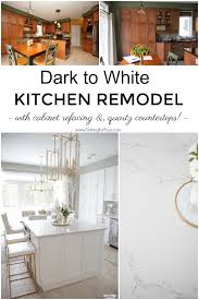 The material of your kitchen cabinet will probably play the biggest role in driving the cost of your kitchen remodel. Our Dark To White Kitchen Remodel Before And After Setting For Four