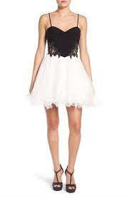 Blondie Nites Applique Colorblock Skater Dress Dresses Homecoming Dresses Featuring Dress