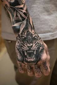 Tiger Tattoos For Men Hand Tattoos For Guys Tiger Hand Tattoo Tiger Tattoo Design
