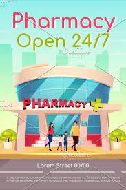 Pharmacy Open 24 7 Poster Pharmacy Architecture Design Concept Concept Design