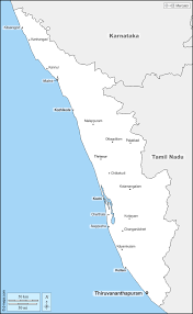 Map of kerala (india), satellite view. Kerala Free Map Free Blank Map Free Outline Map Free Base Map Boundaries Main Cities Names