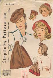 1940s Hat And Bag Set Simplicity 4844 Vintage Sewing Pattern Etsy In 2021 1940s Hats Fabric Sewing Patterns Hats Vintage