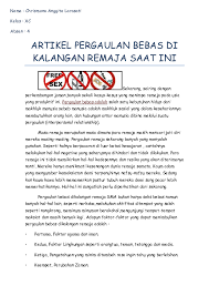 Biasanya pengkhianatan ini terjadi karena adanya orang ketiga dalam kisah sepasang kekasih dalam. Doc Yyyyyyyy Pergaulan Bebas Di Kalangan Remaja Saat Ini Chrismona Anggita Academia Edu