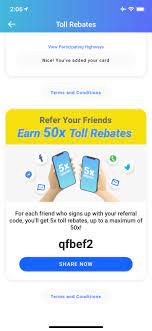 Use my referral code and register for the touch 'n go ewallet. Get 20 Toll Rebate When You Pay With Touch N Go Ewallet