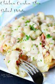 Chicken Cordon Bleu Baked Potato 3 C Willcookforsmiles Com Chicken Ham Cordonbleu Potato Recipes Chicken Cordon Bleu Cooking Recipes