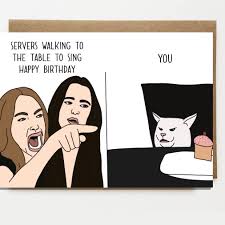Funny Cat And Yelling Woman Meme Inspired Birthday Card Etsy In 2020 Funny Birthday Cards Cool Birthday Cards Meme Birthday Card