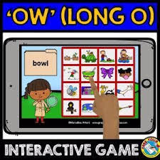 A Fun Phonics Game Long Vowels Where Children Read Ow Words And Find The Corresponding Picture Reading Games For Kindergarten Phonics Kindergarten Phonics