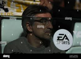 Action from the semi-professional football match between New Mills and  Abbey Hulton United in the North-West Football League Stock Photo