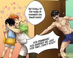 Srsly Tho The Small Giant Looks Like Kagehina S Love Child Xdddd Why Is Kageyama So Buff Jesus Christ Haikyuu Kagehina Cute Haikyuu Manga