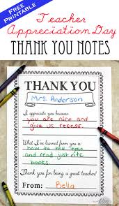 Give an accordion 'thank you' card to the. Teacher Appreciation Day Printable Thank You Notes The Kim Six Fix