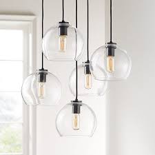 Arren Black Round 5 Light Pendant With Clear Round Shades Reviews Crate And Barrel In 2020 Pendant Lighting Crate And Barrel Ceiling Lights
