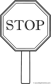 Stop Sign With Thick Border On Post Coloring Page Safety In 2020 Coloring Pages Stop Sign Business For Kids