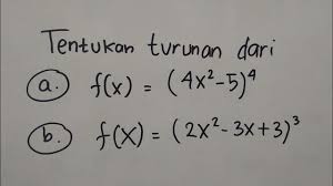 Turunan Fungsi Bentuk Perpangkatan F X U Pangkat N Matematika Sma Youtube