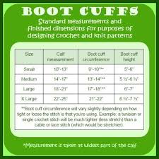 Crochet Boot Cuff Size Chart Knitted Boot Cuffs