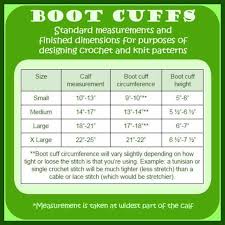 vt crochet boot cuff size chart crochet simbolos y