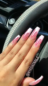 Black And White Flames Nails Pink Flame Nails Long Acrylic Coffin Shape Coffin Shape Nails Pink Acrylic Nails Pink Nails