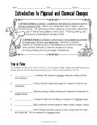 Chemical Change Worksheets Chemical And Physical Changes Matter Science Chemical Changes