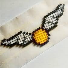 Golden Snitch Harry Potter Perler Beads By 8bit Girl Perler Beads Designs Harry Potter Perler Beads Perler Beads