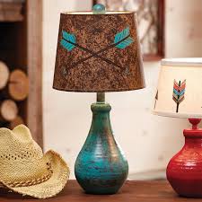 Turquoise Crossed Arrows Table Lamp Western Lamps Lamp Table Lamp