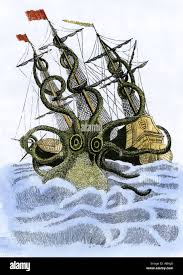 Octopus Tentacles Attacking Ship | Octopus, Ship Paintings, Father'S Day  Painting