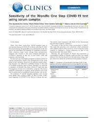A dr campos costa faz parte do grupo unilabs. Pdf Sensitivity Of The Wondfo One Step Covid 19 Test Using Serum Samples