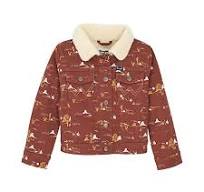 Wrangler Girl's Sherpa Lined Denim Jacket - Burgundy,XS