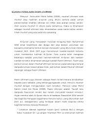 Sehingga mereka tiap daerah dapat membaca bebasselama masih dalam frame rasm utsmani. Sejarah Penulisan Rasm Uthmani Doc