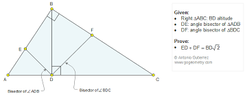 Math Geometry Problem 1211 Right Triangle Altitude Angle Bisector 45 Degrees Online Math Tutor Geometry Problems Online Math Math Geometry