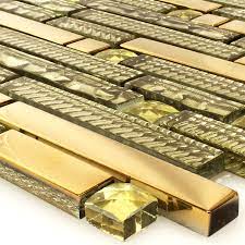 Zink lötstutzen für kastenrinne für fallrohr rund dn100. Glasmosaik Fliesen Strukturmix Gold 15x62x8mm Fl90032m