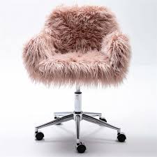 When i was seven i went over to my friend's house to watch a movie and sometime during my visit we accidentally busted her bean bag chair and the contents spilled every where so she starts begging me not to tell her mom. Comfortable Furry Chair Armless Swivel Pink Faux Fur Upholstered Seat With Chrome Base Adjustable Office Chair Luxury Vanity Chairs Walmart Com Walmart Com