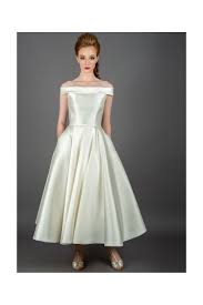 Extra 10% off at appt with diamond |. Loulou Bridal Callie Vintage Mikado Tea Length Wedding Dress Short Knee Tea Length Wedding Dresses From Cutting Edge Brides Uk