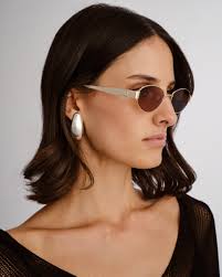 The Boston Brushed Gold Female Oval Sunglasses