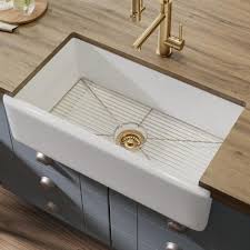 Remember, these sinks are heavy and are only supported by the. Kraus Turino Reversible Farmhouse Apron Front Fireclay 33 In Single Bowl Kitchen Sink With Bottom Grid In Gloss White Kfr1 33gwh The Home Depot