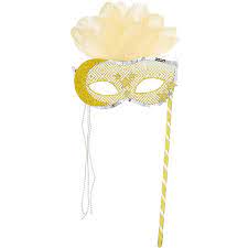 Here's a small sample of some party masks. Gold Moon Stars Masquerade Mask On A Stick 6 1 2in X 12in Party City