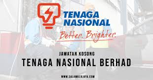 Tenaga nasional berhad (tnb) calon yang sesuai untuk mengisi kekosongan jawatan tnb terkini 2020. Jawatan Kosong Terkini 2021 Tenaga Nasional Berhad Gaji Rm1 250 00 Rm1 750 00 Minima Spm Layak Memohon