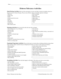 Pin By Sharron Riley Seymour On Counseling In 2020 With Images Distress Tolerance Activities Tolerance Activities Therapy Worksheets