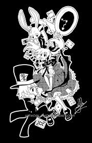 Black Alice In Wonderland Drawing Alice In Wonderland Alice In Wonderland Black And White Drawing Art