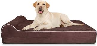The raised sides are a must to help. Amazon Com 7 Inch Thick High Grade Orthopedic Memory Foam Dog Bed With Pillow And Easy To Wash Removable Cover With Anti Slip Bottom Free Waterproof Liner Included Xl For Large Dogs Brown