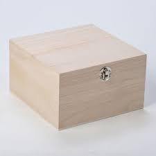 Deep Square Wooden Box With Silver Clasp 20cm Small Square Rectangular Boxes Plain Wooden Boxes Square Wooden Box Plain Wooden Boxes Wooden Boxes